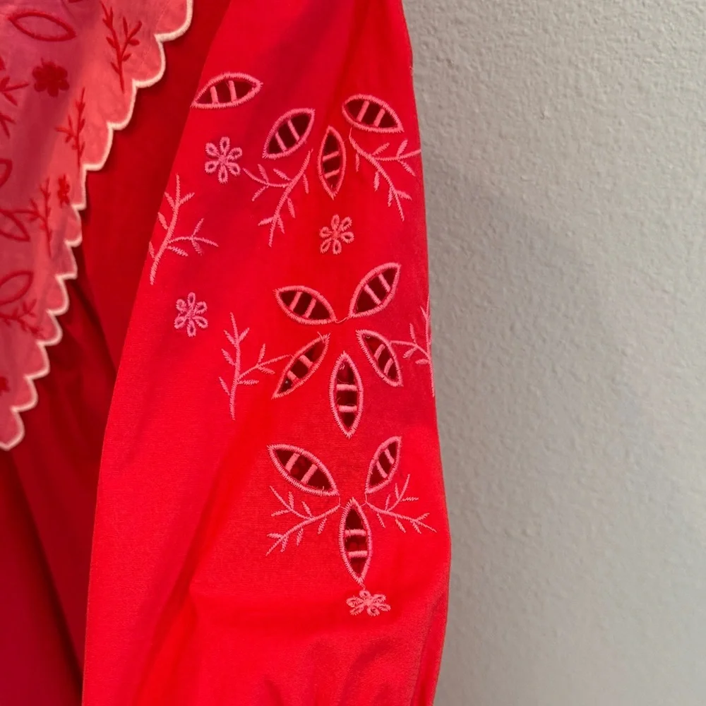 Tuckernuck Red Embroidered Midi Dress - Picture 3 of 4